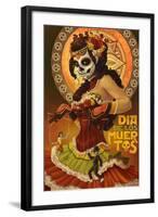 Dia De Los Muertos Marionettes-Lantern Press-Framed Art Print