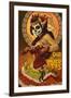 Dia De Los Muertos Marionettes-Lantern Press-Framed Art Print