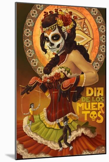 Dia De Los Muertos Marionettes-Lantern Press-Mounted Art Print