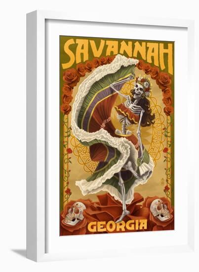 Dia De Los Muertos - Savannah, Georgia-Lantern Press-Framed Art Print