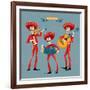 Dia De Muertos. Mariachi Band of Skeletons. Mexican Tradition.-NGvozdeva-Framed Art Print