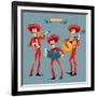 Dia De Muertos. Mariachi Band of Skeletons. Mexican Tradition.-NGvozdeva-Framed Art Print