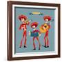 Dia De Muertos. Mariachi Band of Skeletons. Mexican Tradition.-NGvozdeva-Framed Art Print