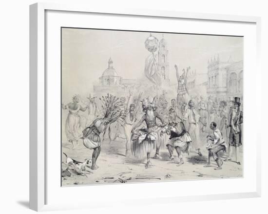 Dia De Reyes in Havana, Cuba 19th Century Engraving-Frederick George Cotman-Framed Giclee Print