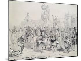 Dia De Reyes in Havana, Cuba 19th Century Engraving-Frederick George Cotman-Mounted Giclee Print