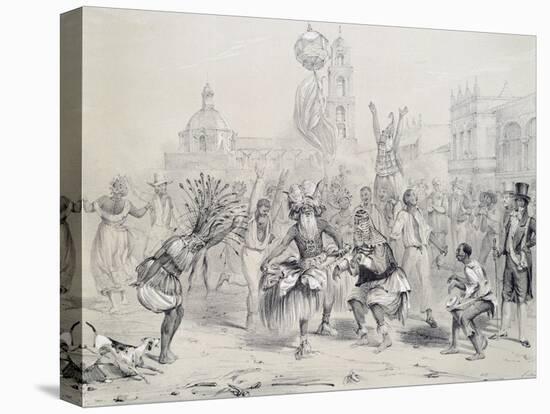 Dia De Reyes in Havana, Cuba 19th Century Engraving-Frederick George Cotman-Stretched Canvas