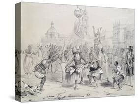 Dia De Reyes in Havana, Cuba 19th Century Engraving-Frederick George Cotman-Stretched Canvas