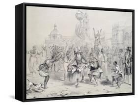 Dia De Reyes in Havana, Cuba 19th Century Engraving-Frederick George Cotman-Framed Stretched Canvas