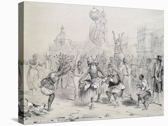 Dia De Reyes in Havana, Cuba 19th Century Engraving-Frederick George Cotman-Stretched Canvas