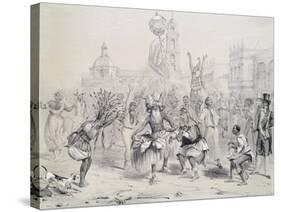 Dia De Reyes in Havana, Cuba 19th Century Engraving-Frederick George Cotman-Stretched Canvas