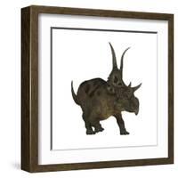 Diabloceratops, a Herbivorous Dinosaur from the Cretaceous Period-null-Framed Art Print