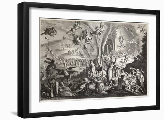 Diabolical Goings-On at the Sabbat, Ladies Yield to Demonic Temptations-Michael Herr-Framed Art Print