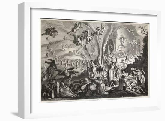 Diabolical Goings-On at the Sabbat, Ladies Yield to Demonic Temptations-Michael Herr-Framed Art Print