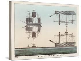 Diagram Explaining Atmospheric Refraction Using Pictures of Ships at Sea to Illustrate the Concept-Charles F. Bunt-Stretched Canvas