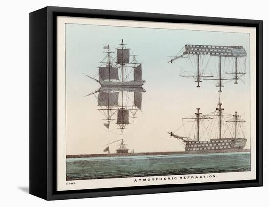 Diagram Explaining Atmospheric Refraction Using Pictures of Ships at Sea to Illustrate the Concept-Charles F. Bunt-Framed Stretched Canvas