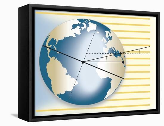 Diagram Illustrating Calculation of Eratosthenes of Cyrene-null-Framed Stretched Canvas