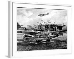 Diagram of a German Me-262 Airplane, Second World War, 1945-null-Framed Photographic Print