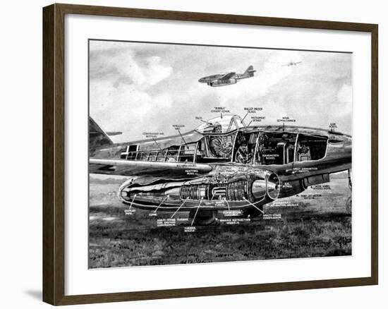 Diagram of a German Me-262 Airplane, Second World War, 1945-null-Framed Photographic Print