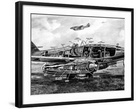 Diagram of a German Me-262 Airplane, Second World War, 1945-null-Framed Photographic Print