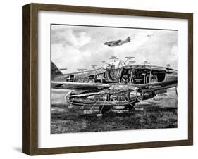 Diagram of a German Me-262 Airplane, Second World War, 1945-null-Framed Photographic Print