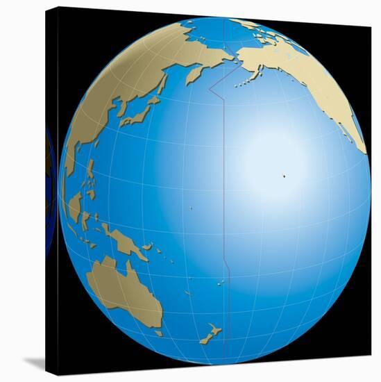 Diagram of Earths International Date Line-null-Stretched Canvas