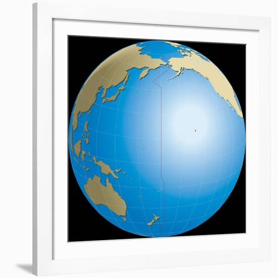 Diagram of Earths International Date Line-null-Framed Giclee Print