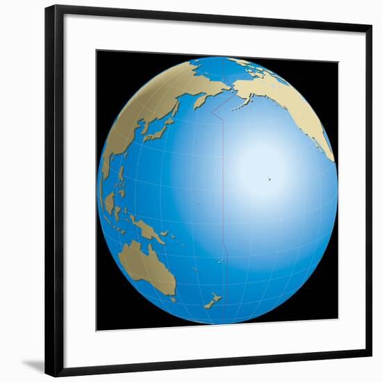 Diagram of Earths International Date Line-null-Framed Giclee Print
