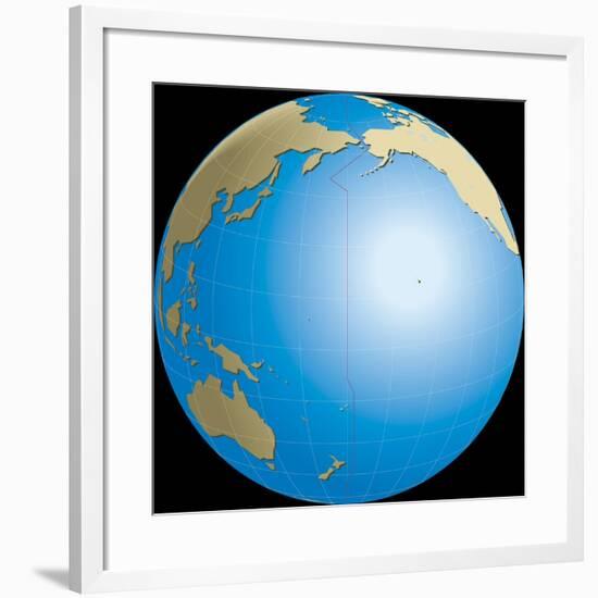 Diagram of Earths International Date Line-null-Framed Giclee Print