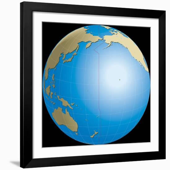 Diagram of Earths International Date Line-null-Framed Giclee Print