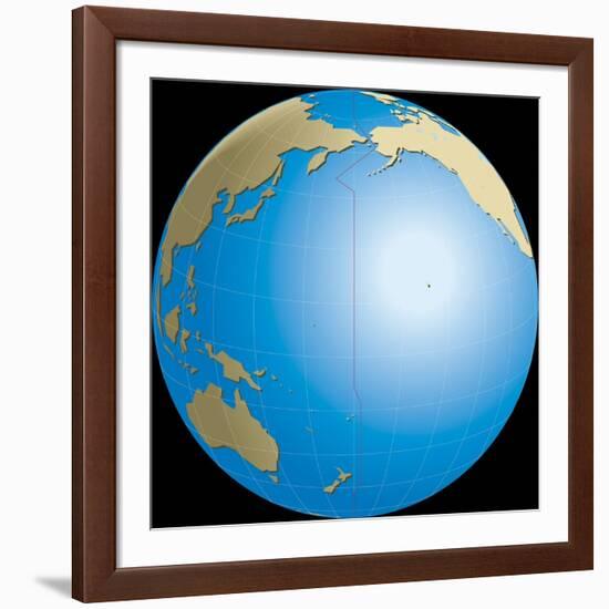 Diagram of Earths International Date Line-null-Framed Giclee Print