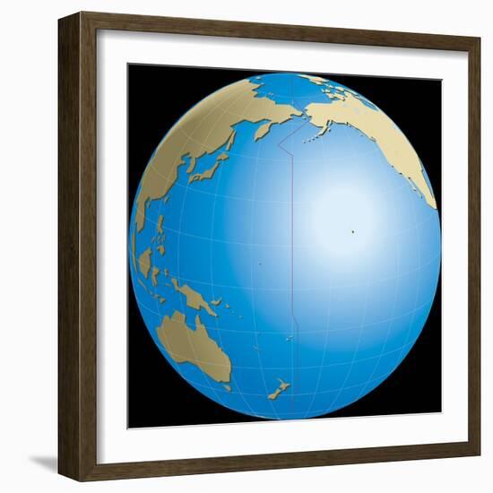 Diagram of Earths International Date Line-null-Framed Giclee Print