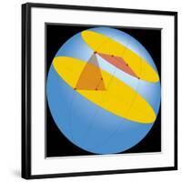 Diagram of Geographic Coordinate System of Earth-null-Framed Giclee Print