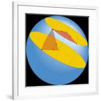 Diagram of Geographic Coordinate System of Earth-null-Framed Giclee Print