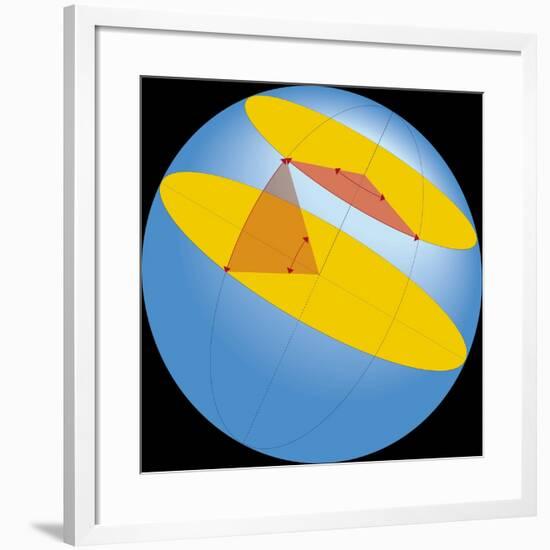 Diagram of Geographic Coordinate System of Earth-null-Framed Giclee Print