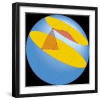 Diagram of Geographic Coordinate System of Earth-null-Framed Giclee Print