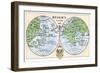 Diagram of Globe by Martin Behaim, Without the New World, Created in 1492-null-Framed Giclee Print