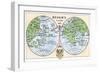 Diagram of Globe by Martin Behaim, Without the New World, Created in 1492-null-Framed Giclee Print