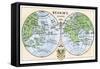 Diagram of Globe by Martin Behaim, Without the New World, Created in 1492-null-Framed Stretched Canvas