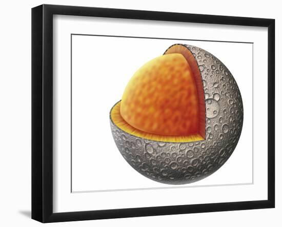 Diagram of Mercury Interior Structure Showing Crust, Mantle and Large Iron Core-null-Framed Giclee Print