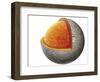 Diagram of Mercury Interior Structure Showing Crust, Mantle and Large Iron Core-null-Framed Giclee Print