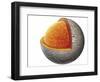 Diagram of Mercury Interior Structure Showing Crust, Mantle and Large Iron Core-null-Framed Giclee Print