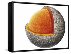 Diagram of Mercury Interior Structure Showing Crust, Mantle and Large Iron Core-null-Framed Stretched Canvas