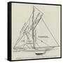 Diagram of Racing Yacht, Naming Sails, Ropes, and Spars-null-Framed Stretched Canvas