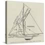 Diagram of Racing Yacht, Naming Sails, Ropes, and Spars-null-Stretched Canvas