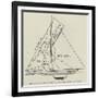 Diagram of Racing Yacht, Naming Sails, Ropes, and Spars-null-Framed Giclee Print