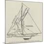 Diagram of Racing Yacht, Naming Sails, Ropes, and Spars-null-Mounted Giclee Print