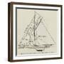 Diagram of Racing Yacht, Naming Sails, Ropes, and Spars-null-Framed Giclee Print