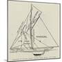 Diagram of Racing Yacht, Naming Sails, Ropes, and Spars-null-Mounted Giclee Print