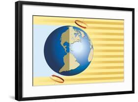 Diagram of Terrestrial Rotation of Earth Causing Alternation of Night and Day-null-Framed Giclee Print