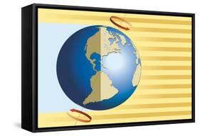 Diagram of Terrestrial Rotation of Earth Causing Alternation of Night and Day-null-Framed Stretched Canvas